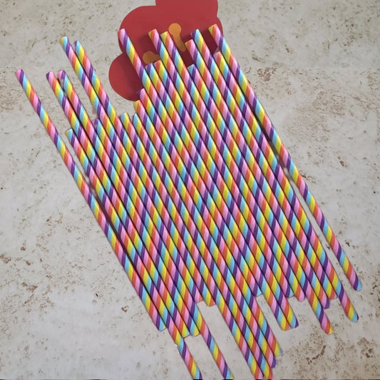 Rainbow Paper Straws 50ct