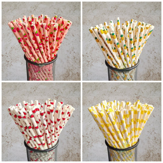 Fruit Theme Paper Straws 25ct