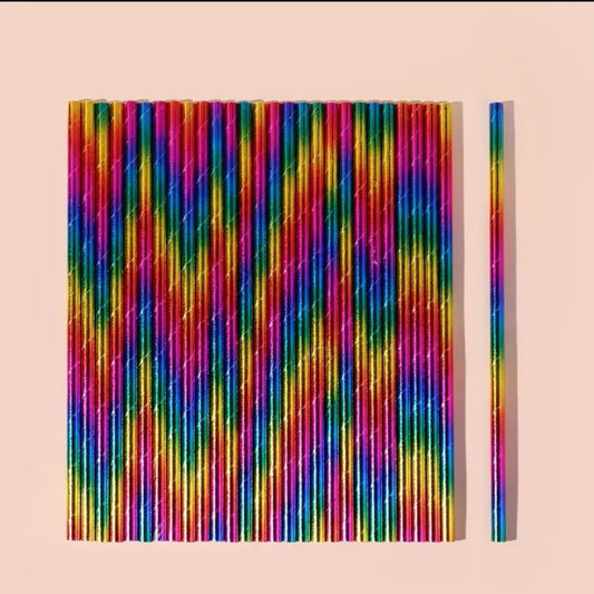 Multicolor Paper Straws 50ct
